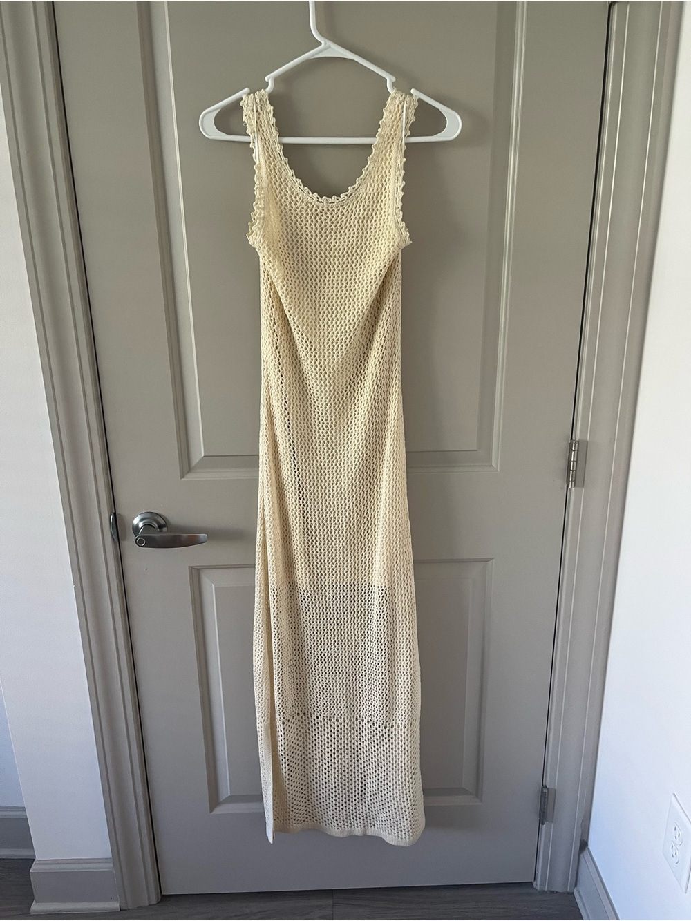 Francesca's Collections Cream Crochet Maxi Dress - Picture 5 of 7